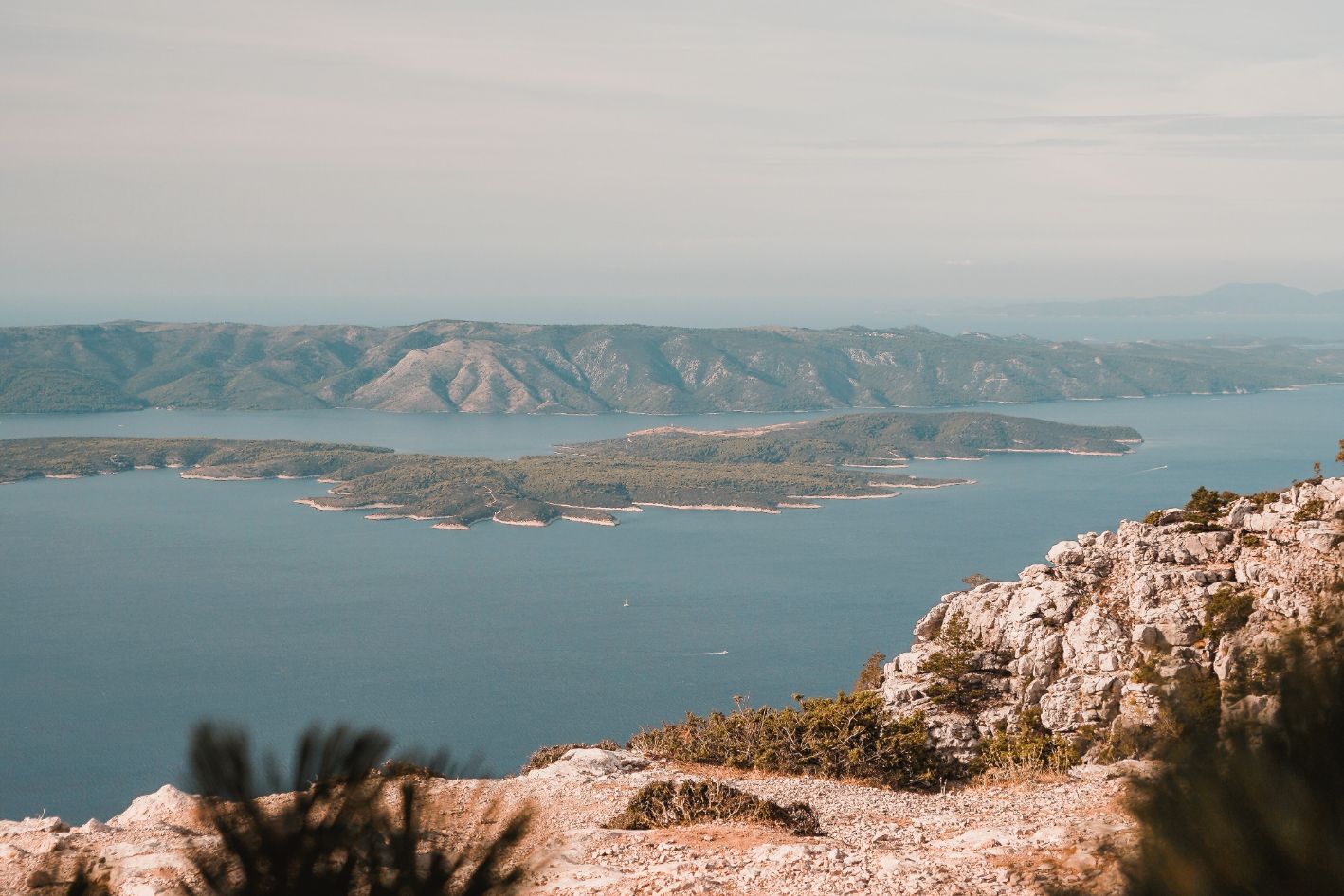 View from Vidova Gora Mountain, Brac Island, Croatia